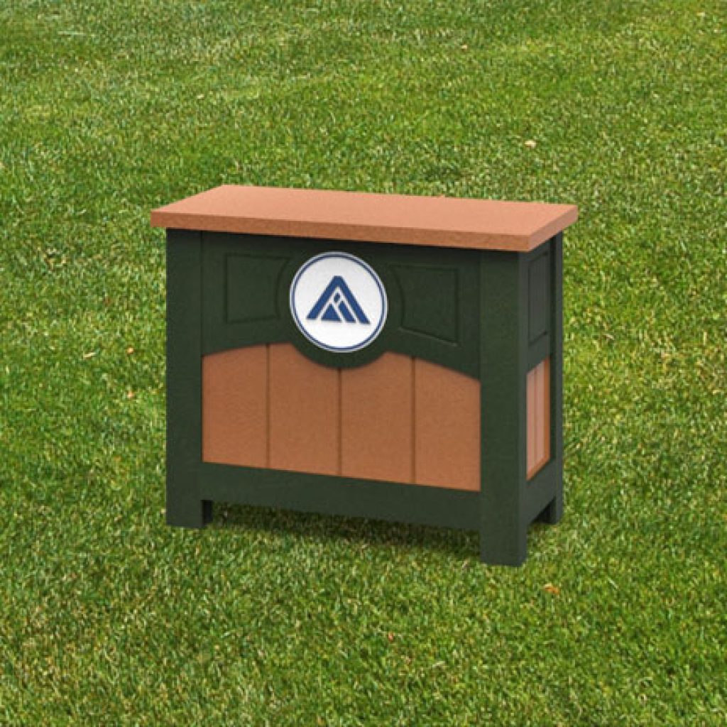 Divot Mix Storage Container with Decorative Trim and Golf Course Logo