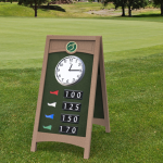 Range A-Frame Sign. Designer Golf Products caries full selection of practice area signs, distance markers and driving range yardage boards.