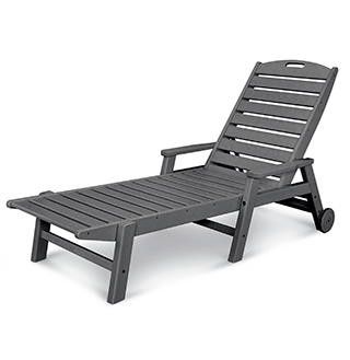 slate gray recycled plastic chaise
