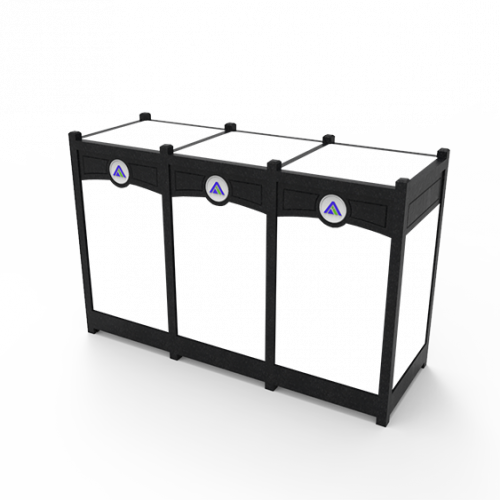 Golf Course Trash Cans with Optional Logo in Recycled Plastic or Wood