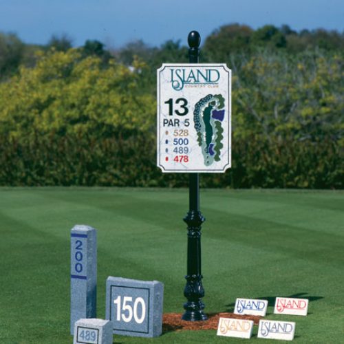 Granite Golf Tee Sign - Sandblasted Golf Course Hole Sign