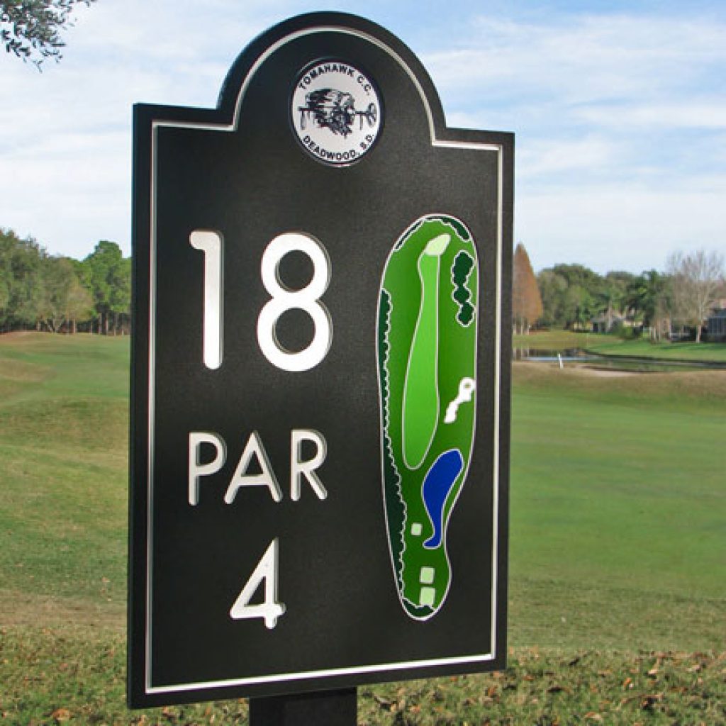 routed plastic golf signs