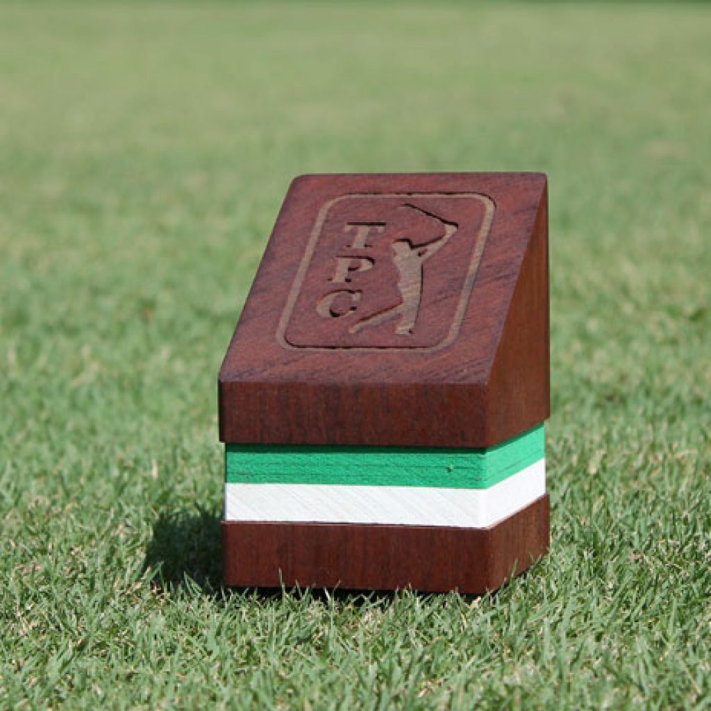 wood golf course tee marker