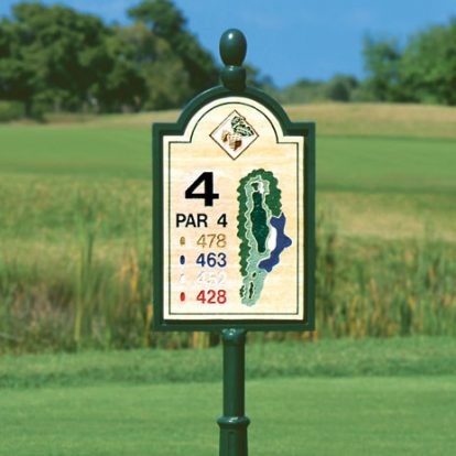 Granite Tee Sign | Golf Course Hole Signs Made From Sandblasted Granite