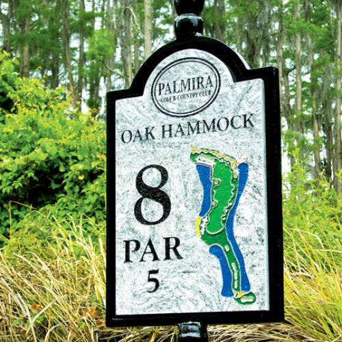 Granite Tee Sign | Golf Course Hole Signs Made From Sandblasted Granite