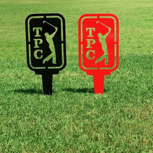 Waterjet Cut Tee Marker Laser Cut & Routed Metal Golf Tee Markers