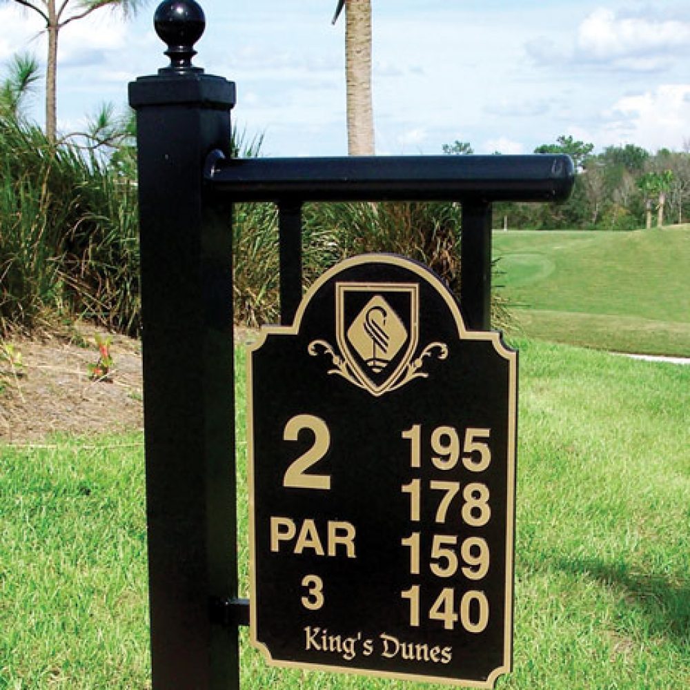 cast bronze tee sign