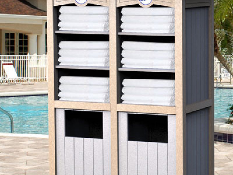 Towel Stations Towel Return Bins, Towel Valets, Towel Consoles & Huts